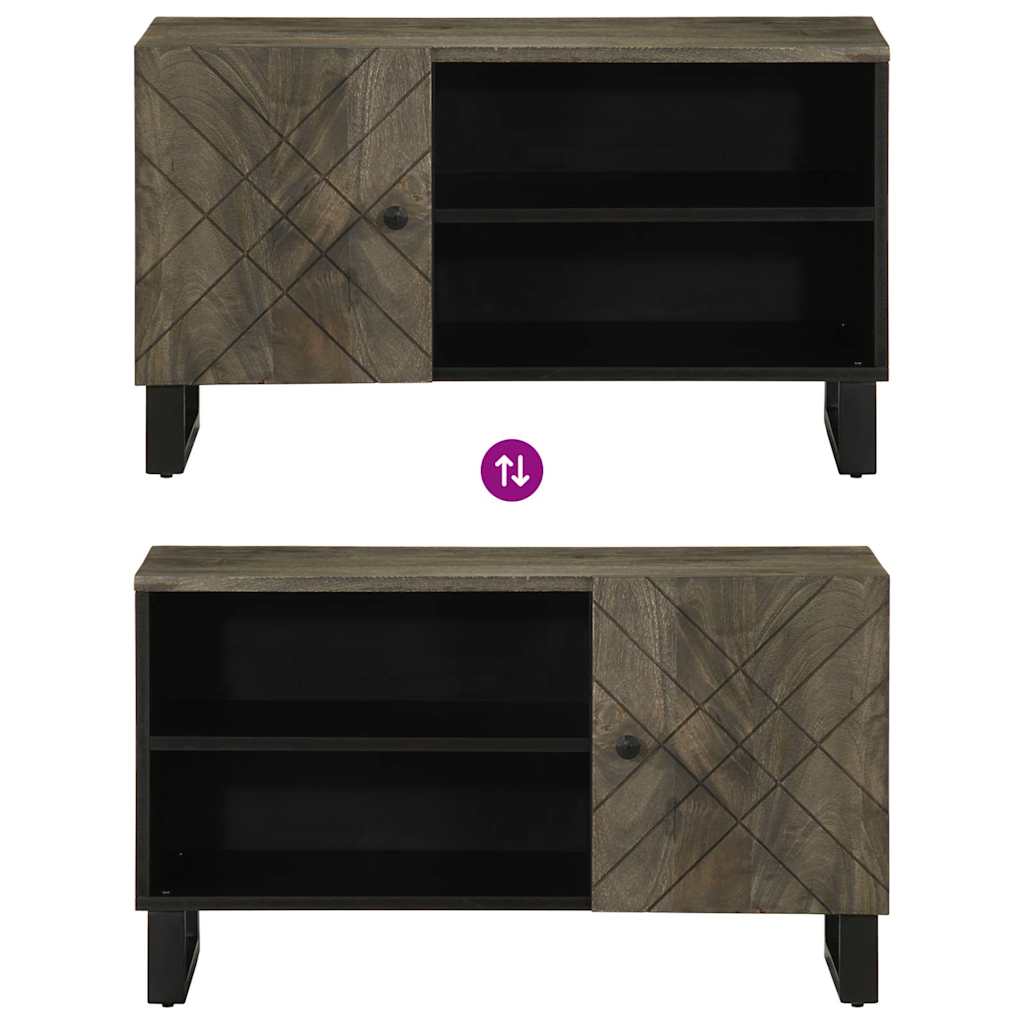 TV ormarić crni 80x33x46 cm od masivnog drva manga
