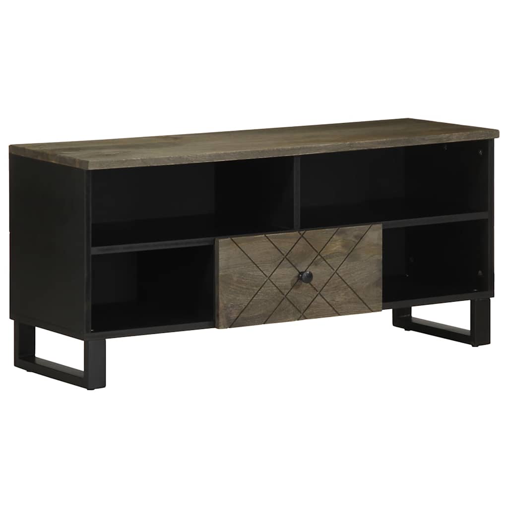 TV ormarić crni 100 x 33 x 46 cm od masivnog drva manga