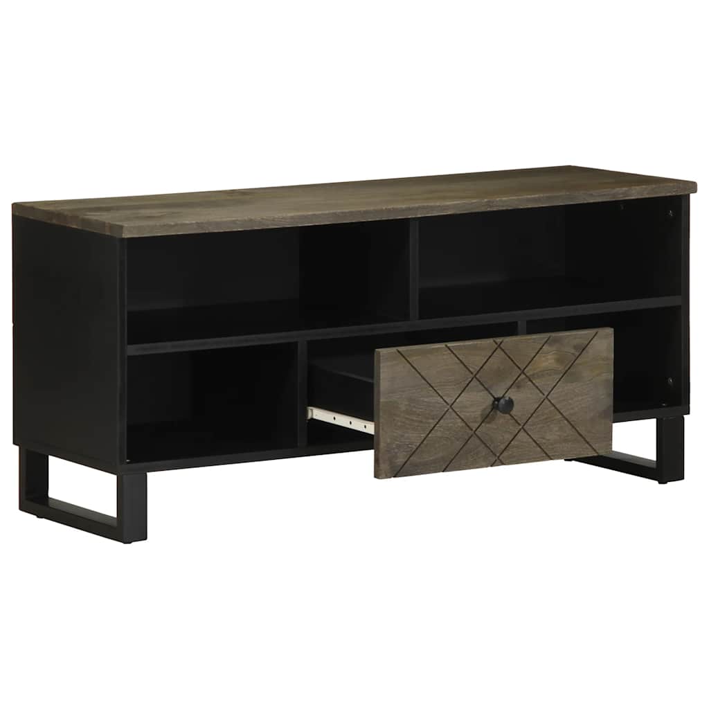 TV ormarić crni 100 x 33 x 46 cm od masivnog drva manga