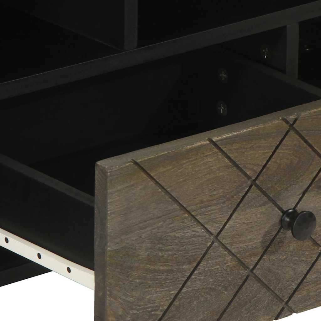 TV ormarić crni 100 x 33 x 46 cm od masivnog drva manga