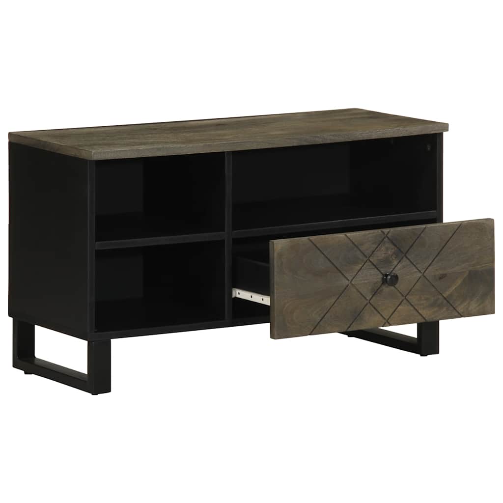 TV ormarić crni 80x33x46 cm od masivnog drva manga