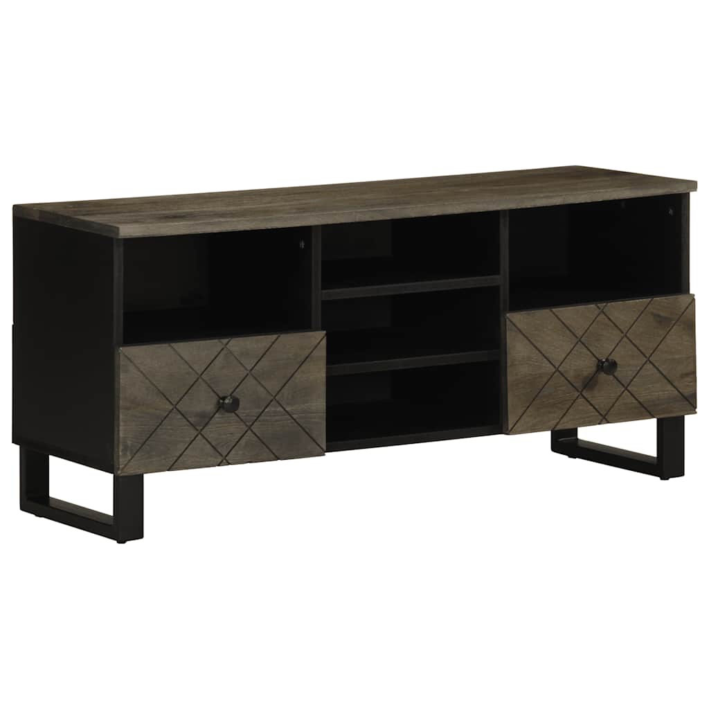 TV ormarić crni 100 x 33 x 46 cm od masivnog drva manga
