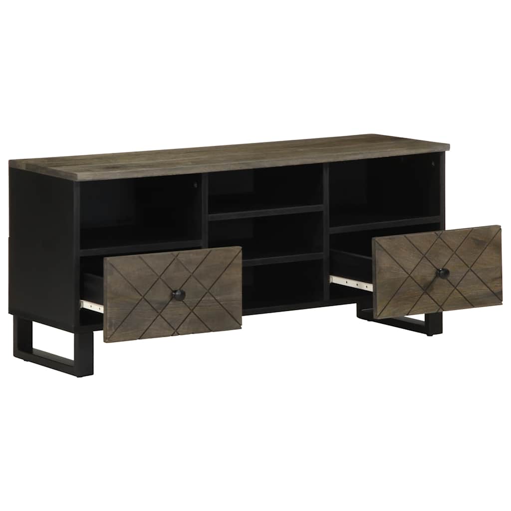 TV ormarić crni 100 x 33 x 46 cm od masivnog drva manga