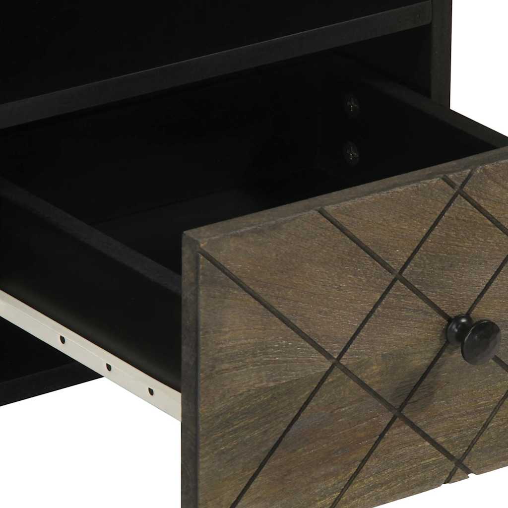 TV ormarić crni 100 x 33 x 46 cm od masivnog drva manga