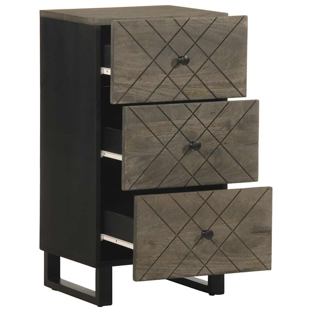 Komoda crna 40x33x75 cm Puno drvo Mango