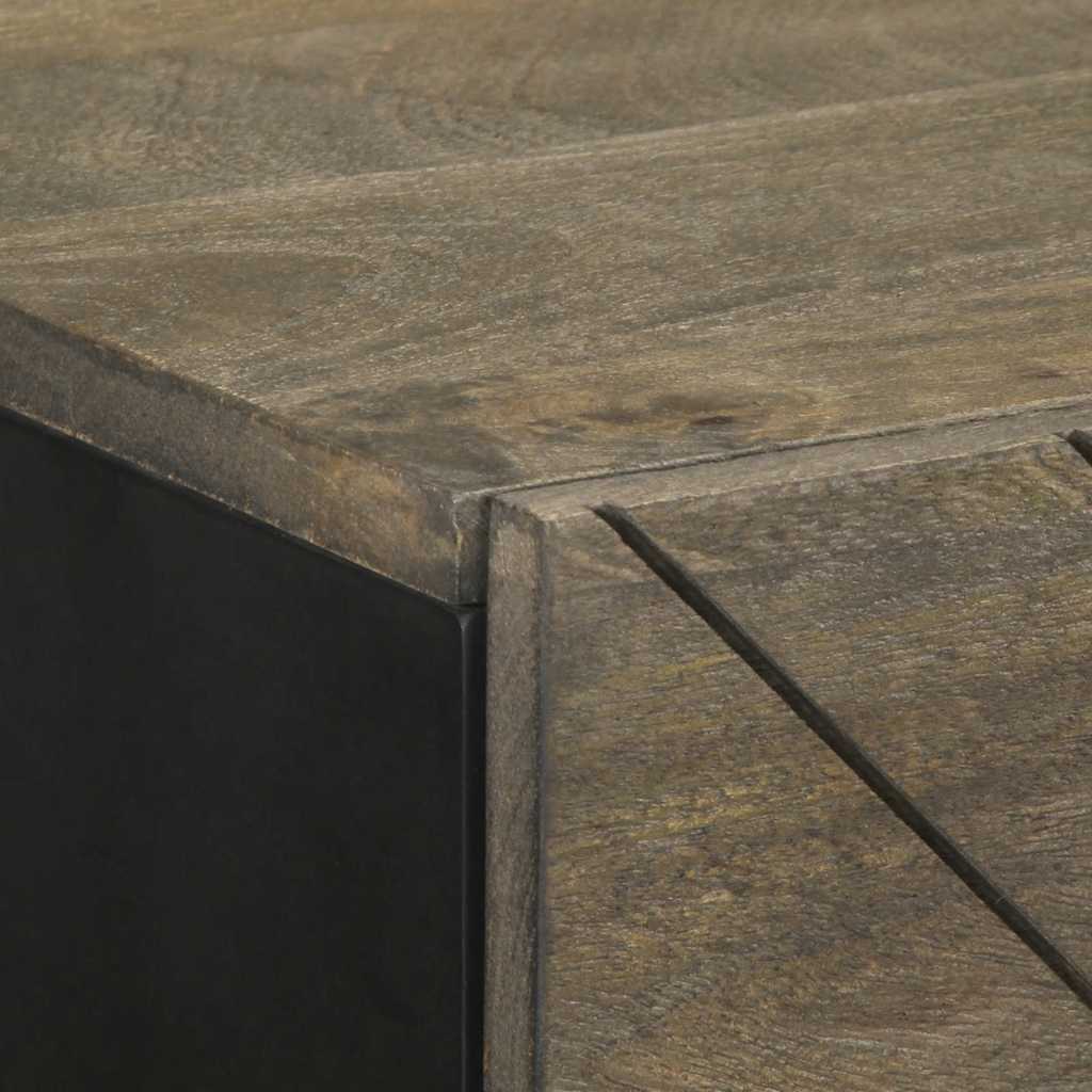 Komoda crna 40x33x75 cm Puno drvo Mango