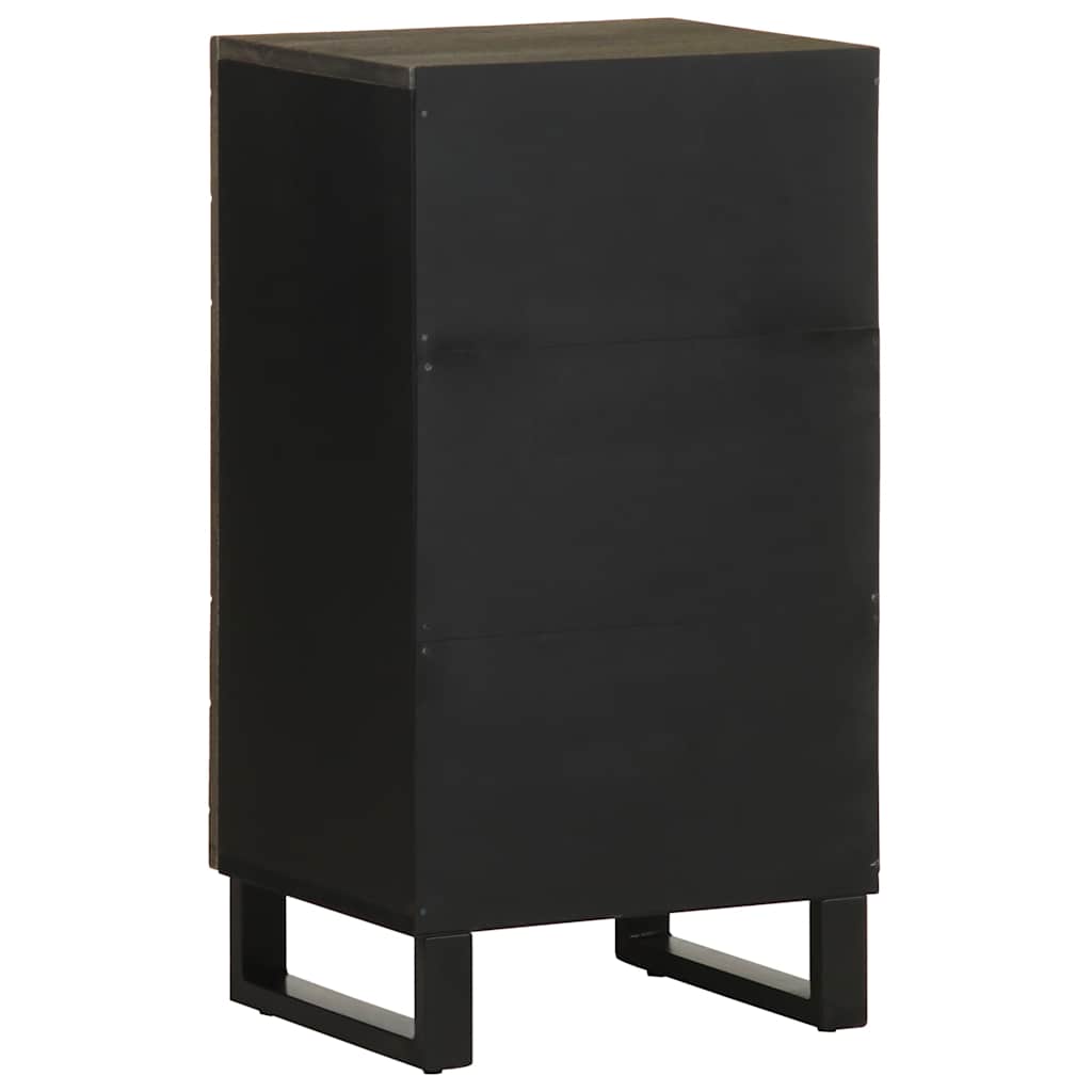 Komoda crna 40x33x75 cm Puno drvo Mango