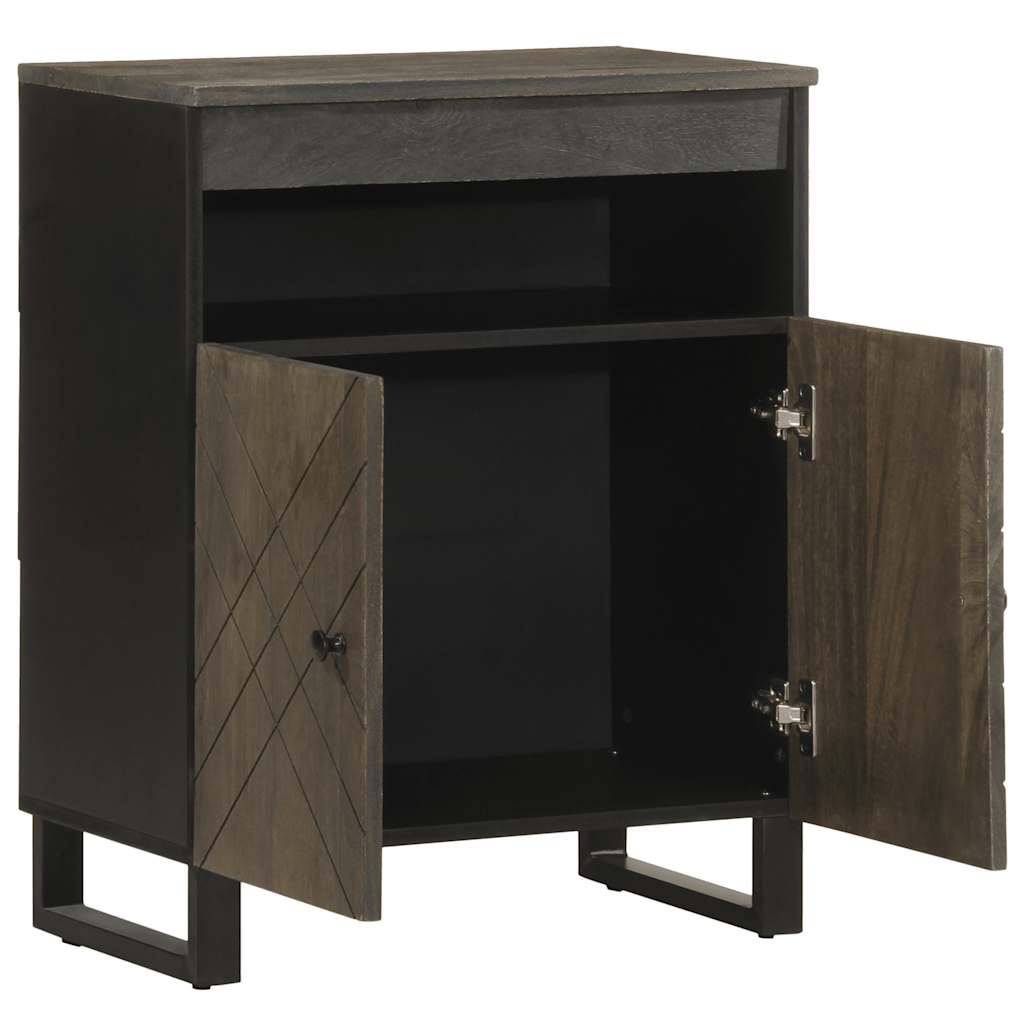 Komoda crna 60x33x75 cm Puno drvo Mango