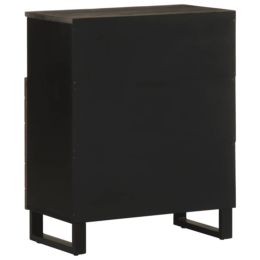 Komoda crna 60x33x75 cm Puno drvo Mango