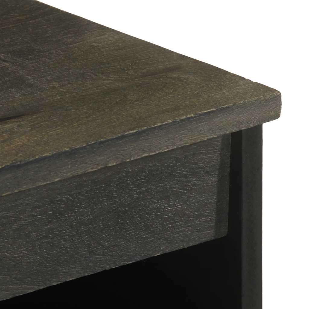 Komoda crna 60x33x75 cm Puno drvo Mango