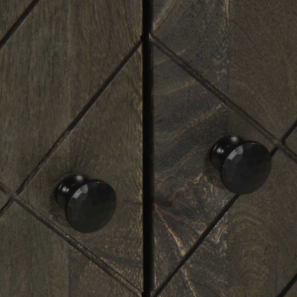 Komoda crna 60x33x75 cm Puno drvo Mango