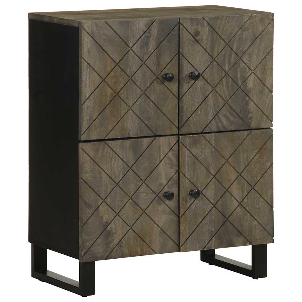 Komoda crna 60x33x75 cm Puno drvo Mango