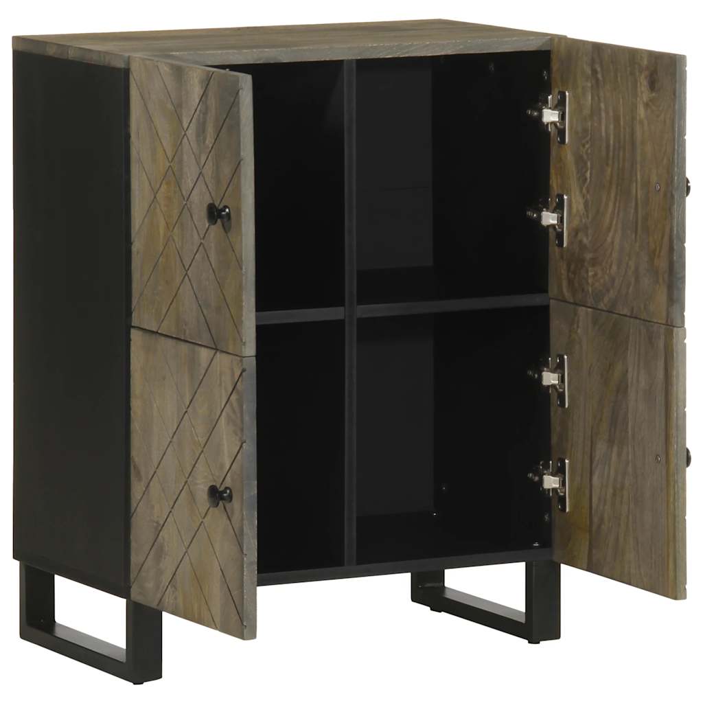 Komoda crna 60x33x75 cm Puno drvo Mango