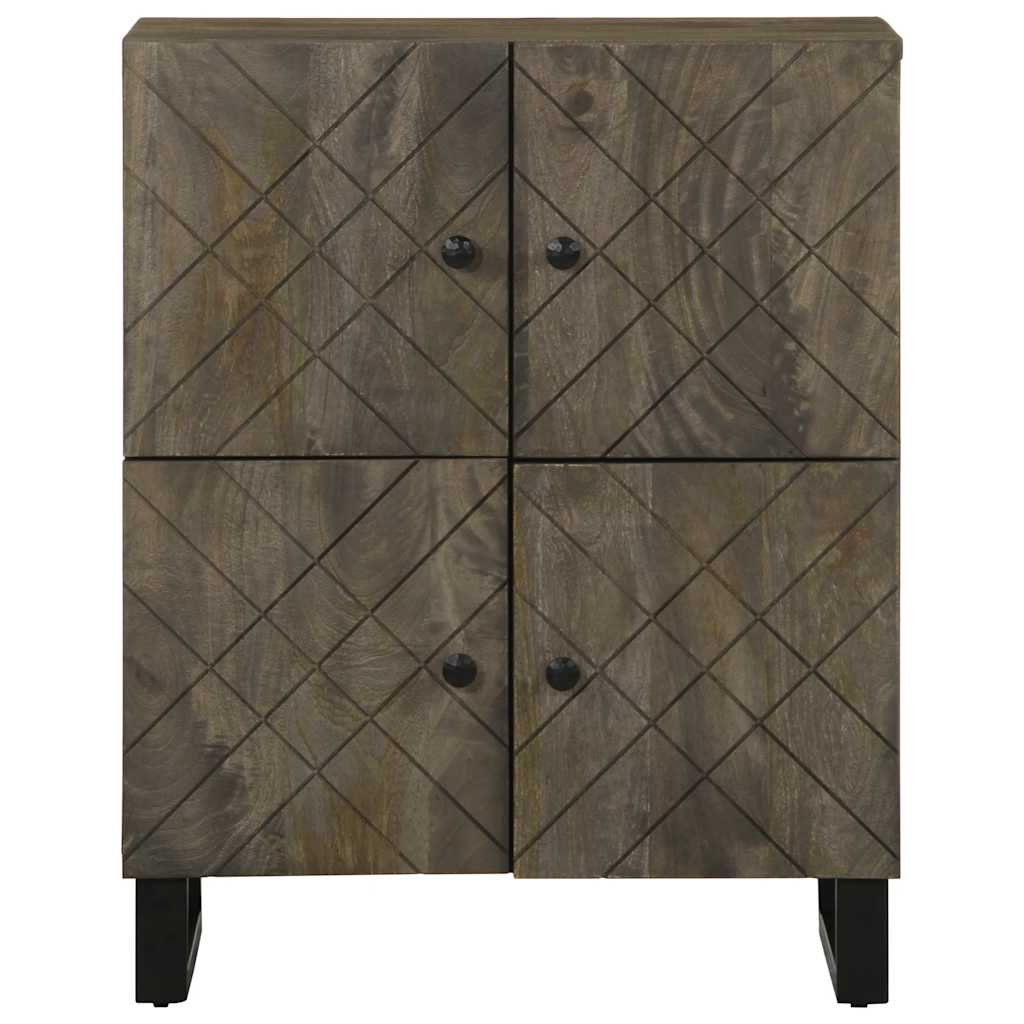Komoda crna 60x33x75 cm Puno drvo Mango