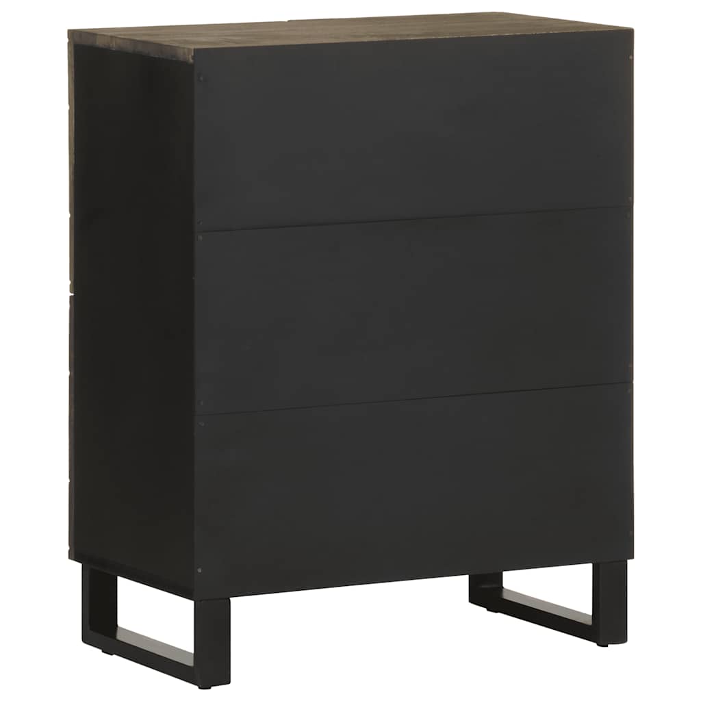 Komoda crna 60x33x75 cm Puno drvo Mango
