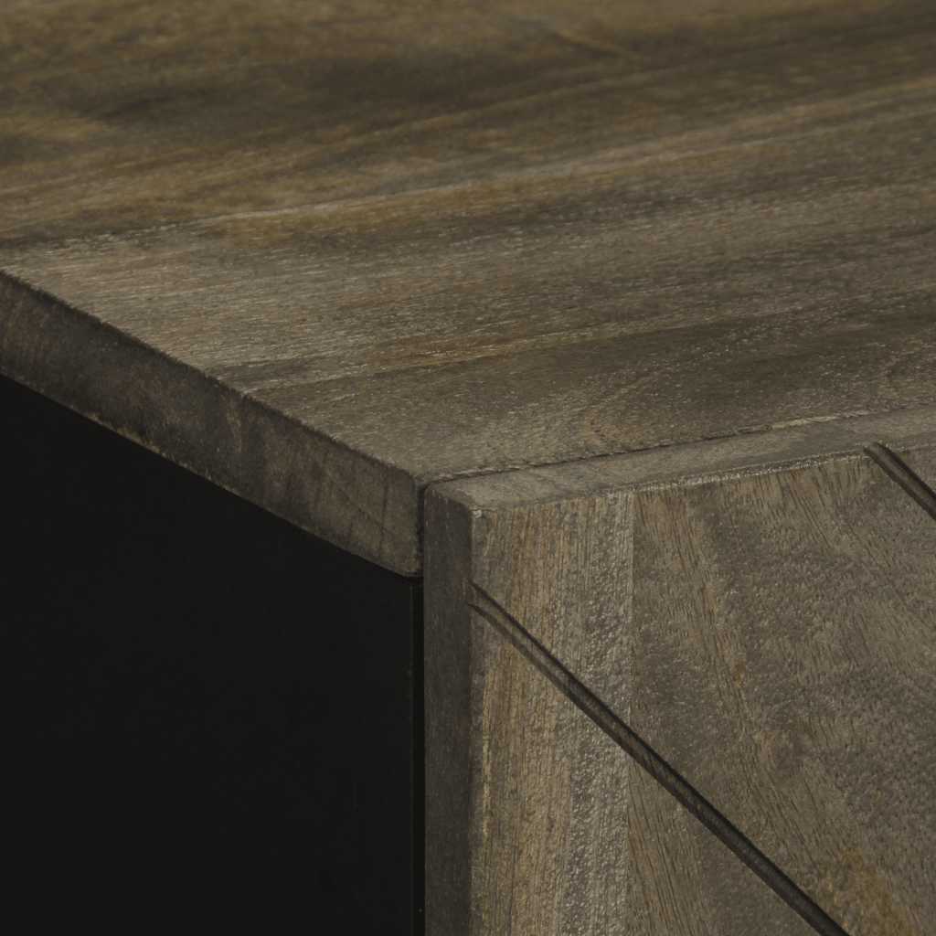Komoda crna 60x33x75 cm Puno drvo Mango