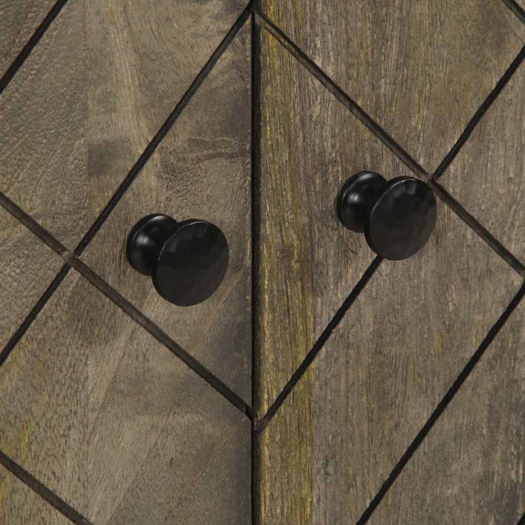 Komoda crna 60x33x75 cm Puno drvo Mango
