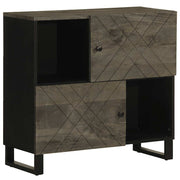 Komoda crna 80x33x75 cm Puno drvo Mango