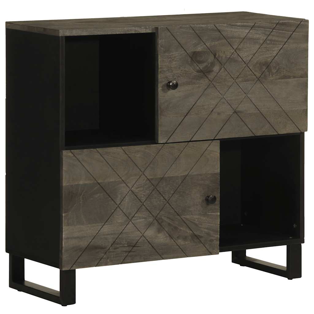 Komoda crna 80x33x75 cm Puno drvo Mango