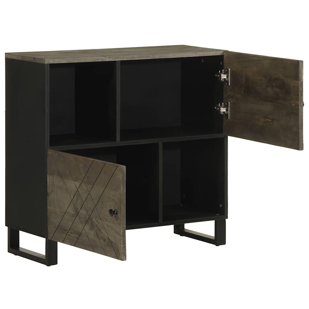Komoda crna 80x33x75 cm Puno drvo Mango