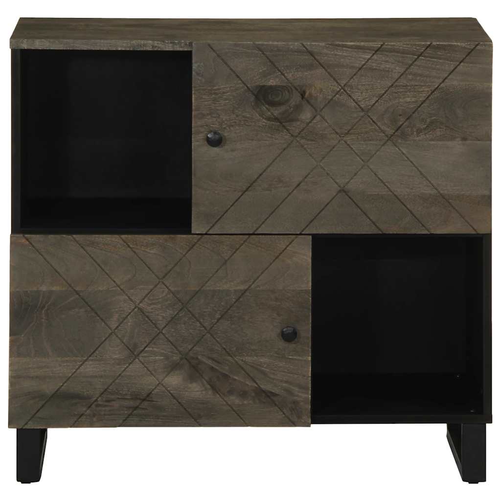 Komoda crna 80x33x75 cm Puno drvo Mango