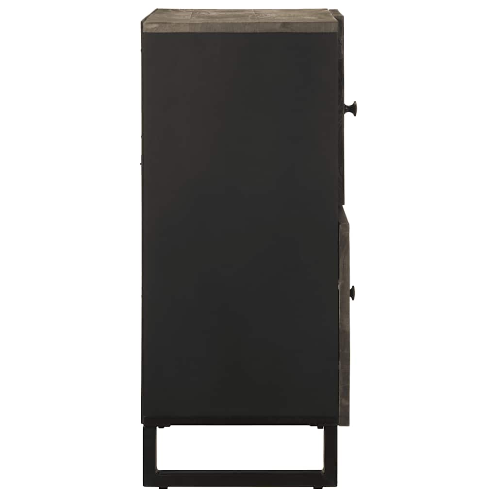 Komoda crna 80x33x75 cm Puno drvo Mango