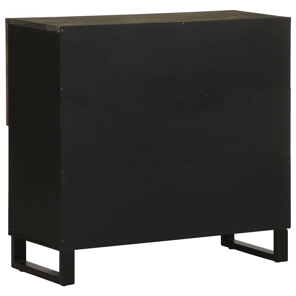 Komoda crna 80x33x75 cm Puno drvo Mango