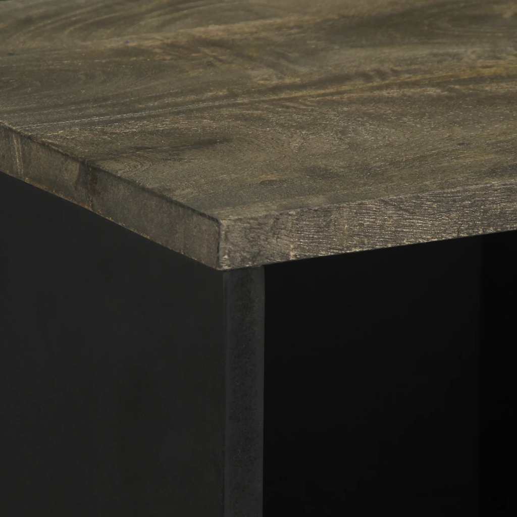 Komoda crna 80x33x75 cm Puno drvo Mango