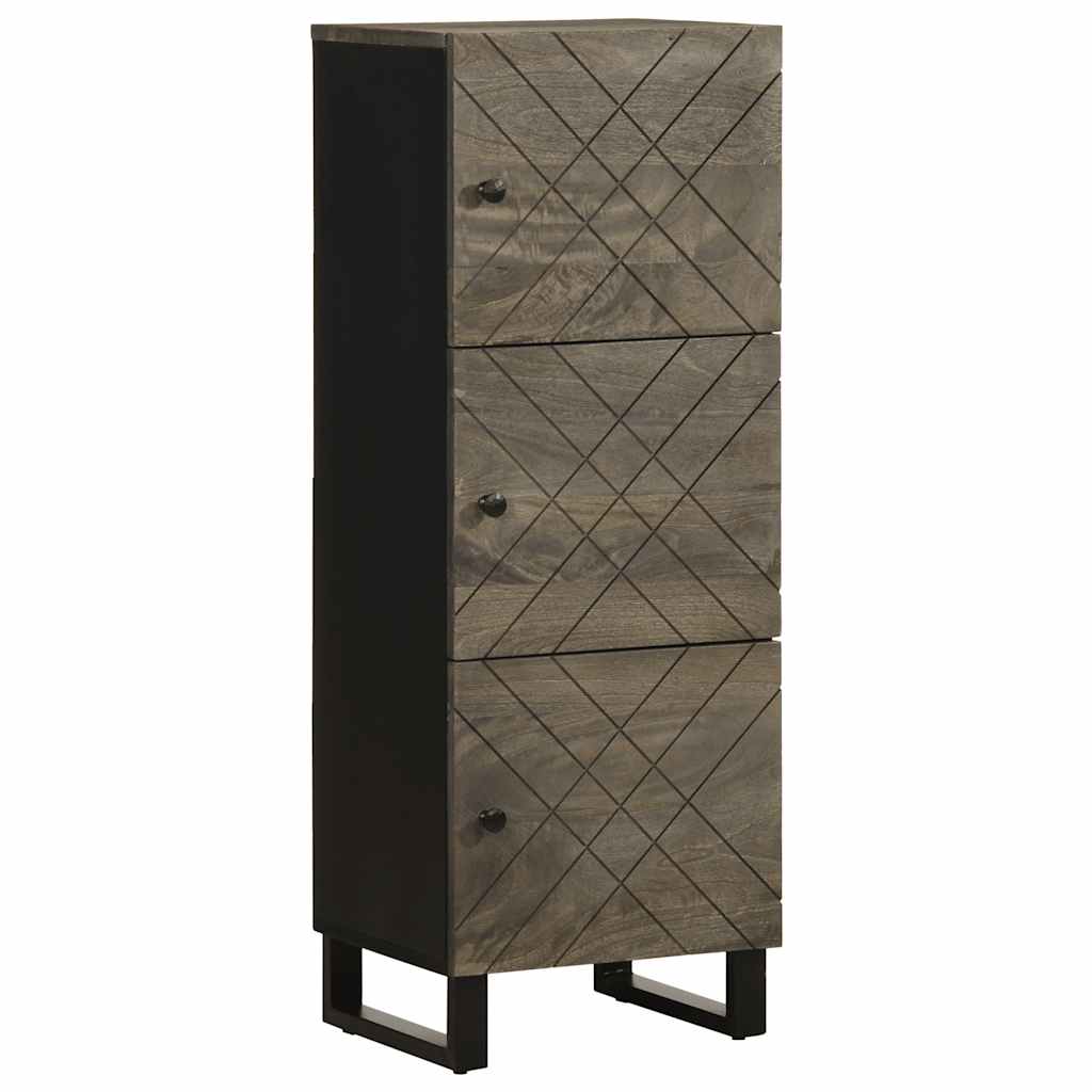 Visoka komoda crna 40 x 33 x 110 cm od masivnog drva manga