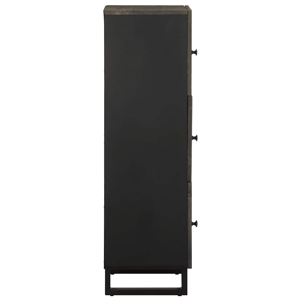 Visoka komoda crna 40 x 33 x 110 cm od masivnog drva manga