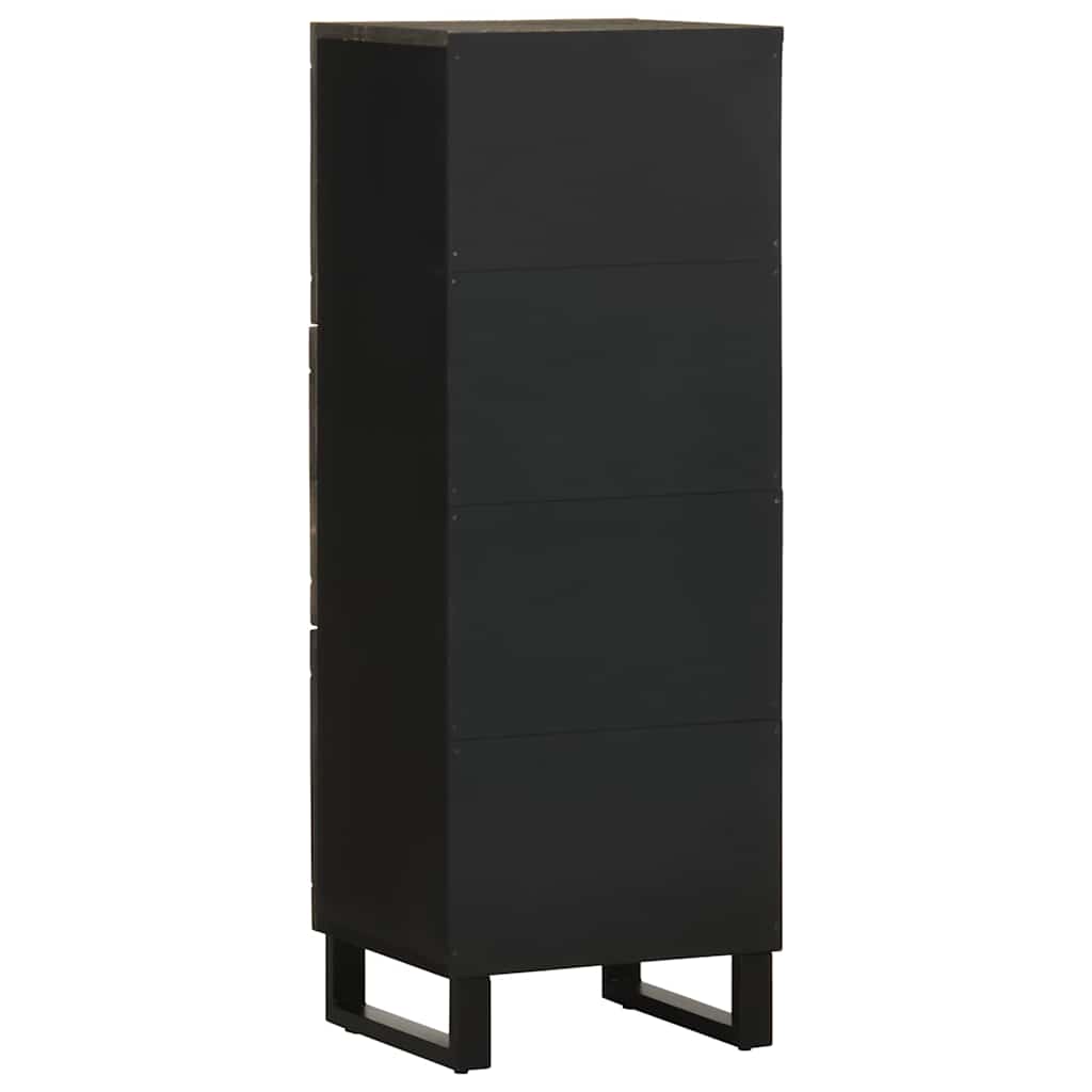 Visoka komoda crna 40 x 33 x 110 cm od masivnog drva manga