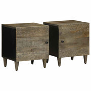 Noćni ormarići 2 kom svijetlo sivi 40x33x46 cm Puno drvo Mango
