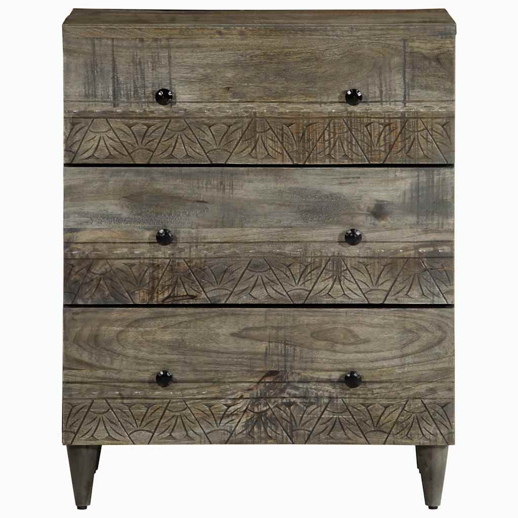 Komoda svijetlo siva 60x33,5x75 cm Puno drvo Mango