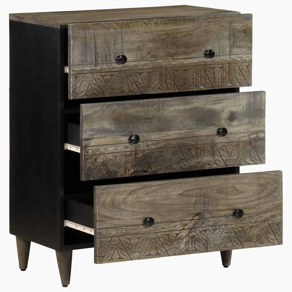 Komoda svijetlo siva 60x33,5x75 cm Puno drvo Mango