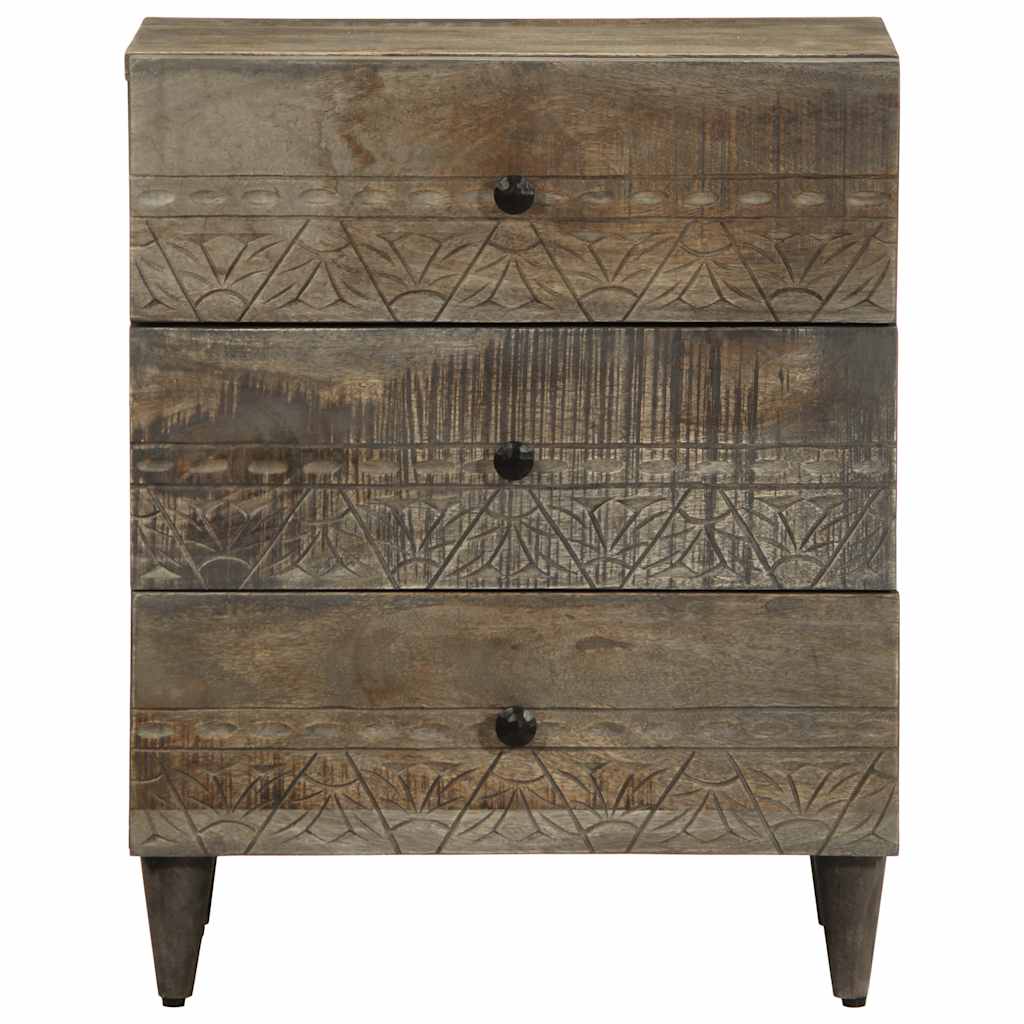 Noćni ormarić svijetlo sivi 50x33x60 cm Puno drvo Mango