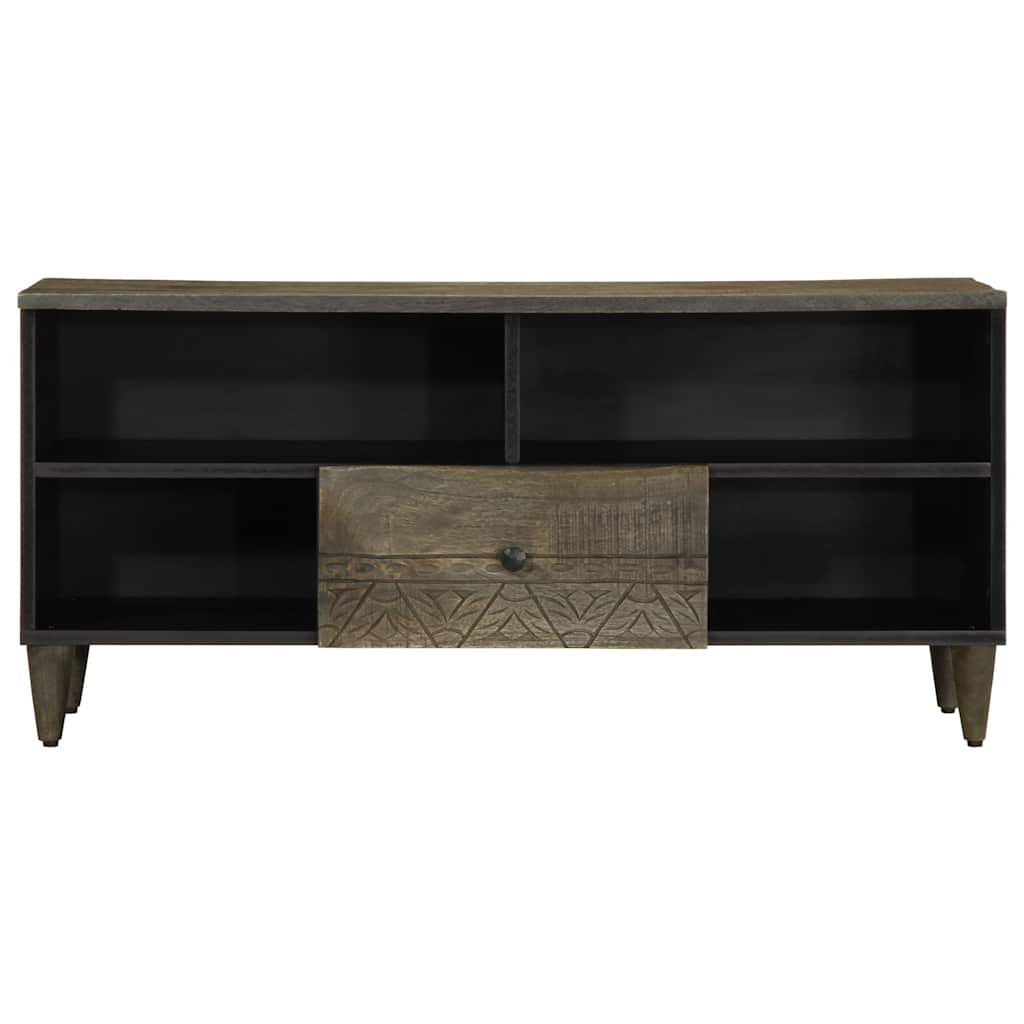 TV ormarić crni 100 x 33 x 46 cm od masivnog drva manga