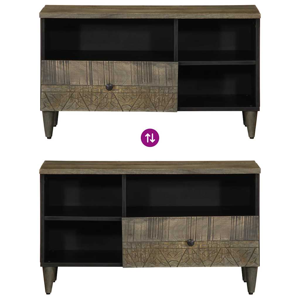 TV ormarić crni 80x33x46 cm od masivnog drva manga