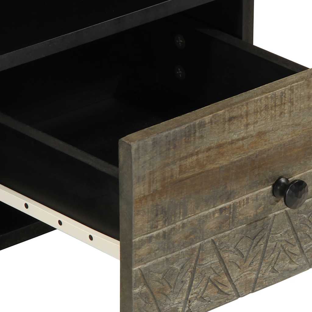 TV ormarić crni 100 x 33 x 46 cm od masivnog drva manga