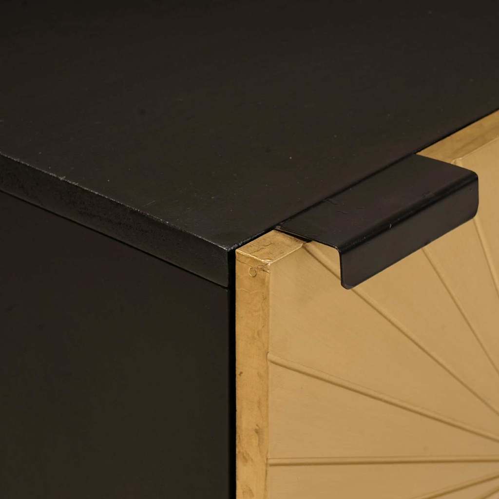 Noćni ormar 2 pcs Crna i zlatna 40 x 33 x 46 cm