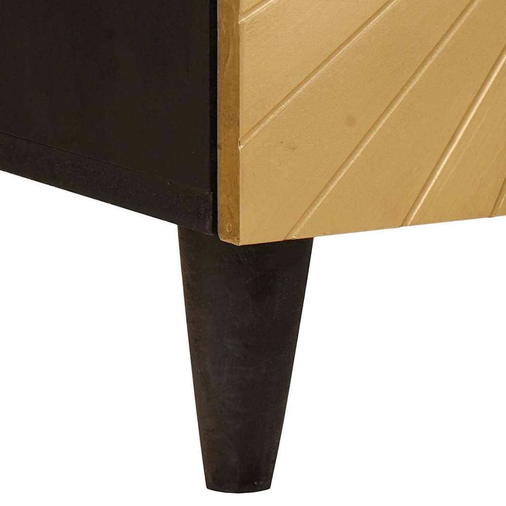Noćni ormar 2 pcs Crna i zlatna 40 x 33 x 46 cm