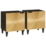 Noćni ormar 2 pcs Crna i zlatna 40 x 33 x 46 cm