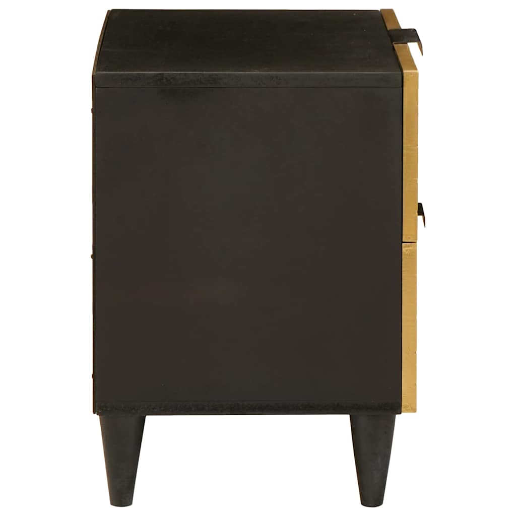 Noćni ormar Crna i zlatna 40 x 33 x 46 cm Konstruirano drvo