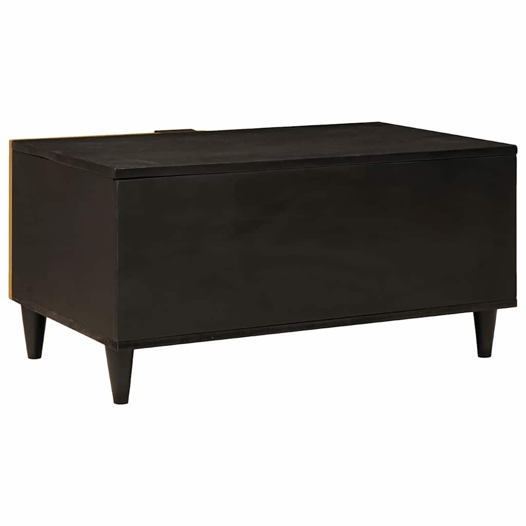Kava Stol Crna i zlatna 80 x 50 x 40 cm Konstruirano drvo