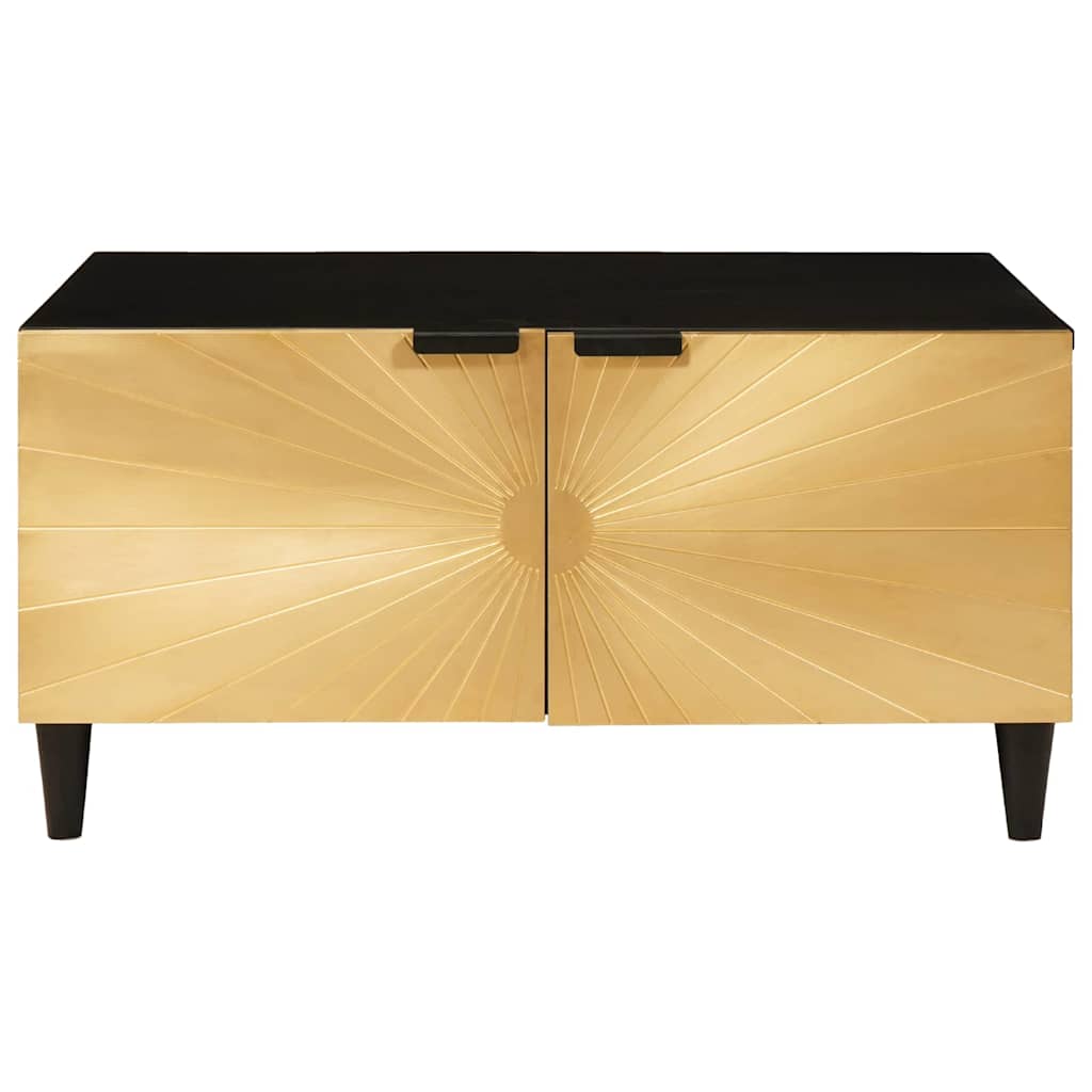 Kava Stol Crna i zlatna 80 x 50 x 40 cm Konstruirano drvo
