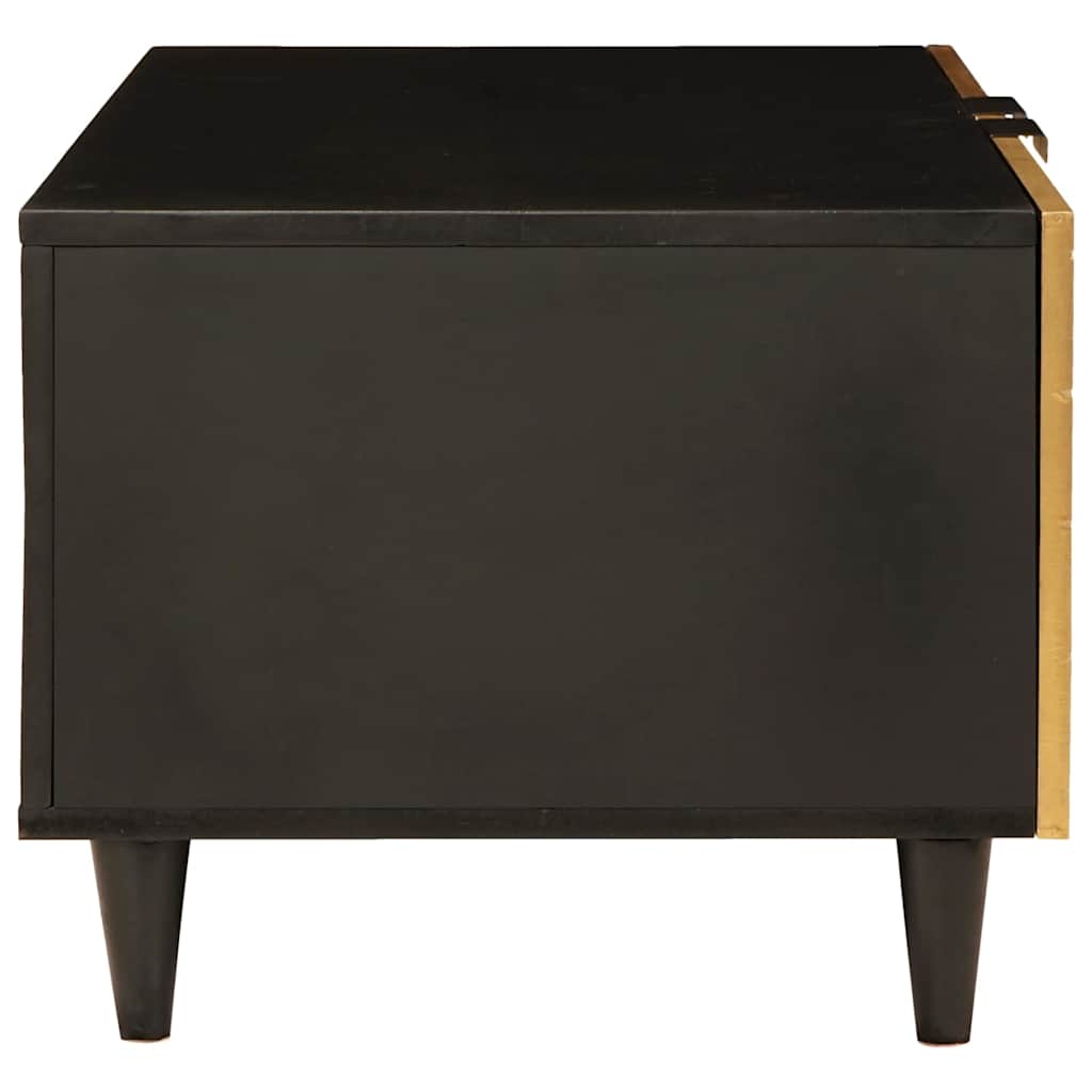 Kava Stol Crna i zlatna 80 x 50 x 40 cm Konstruirano drvo