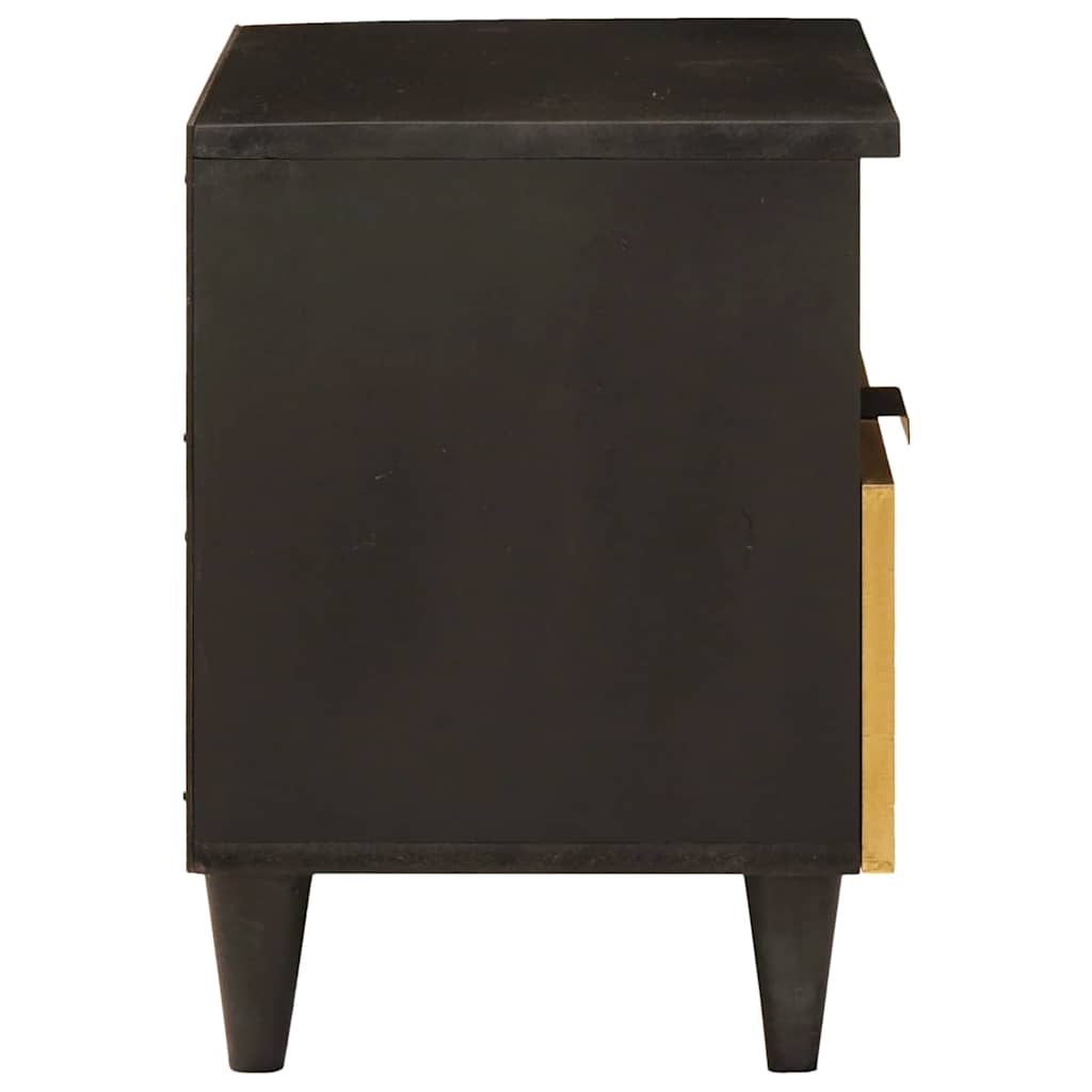 Noćni ormar Crna i zlatna 40 x 33 x 46 cm Konstruirano drvo