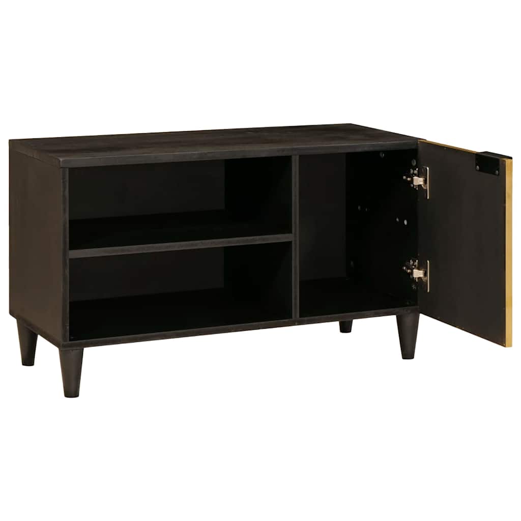 TV ormar Crna i zlatna 80 x 33 x 46 cm Konstruirano drvo
