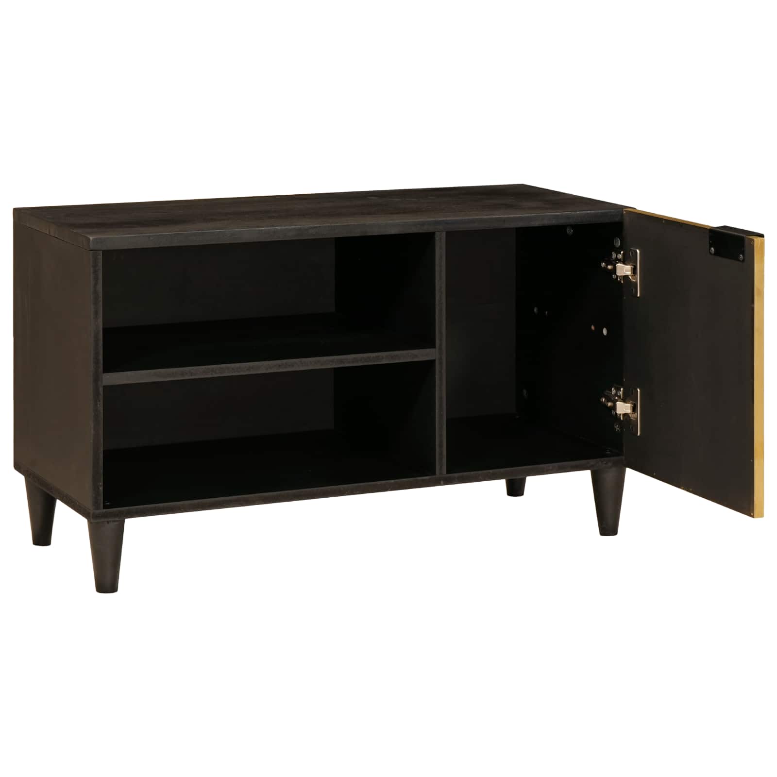 TV ormar Crna i zlatna 80 x 33 x 46 cm Konstruirano drvo