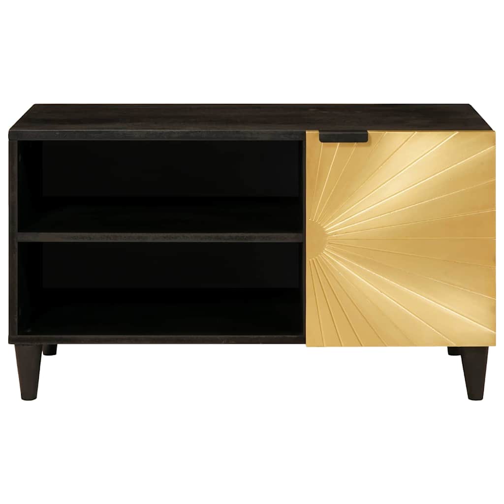 TV ormar Crna i zlatna 80 x 33 x 46 cm Konstruirano drvo