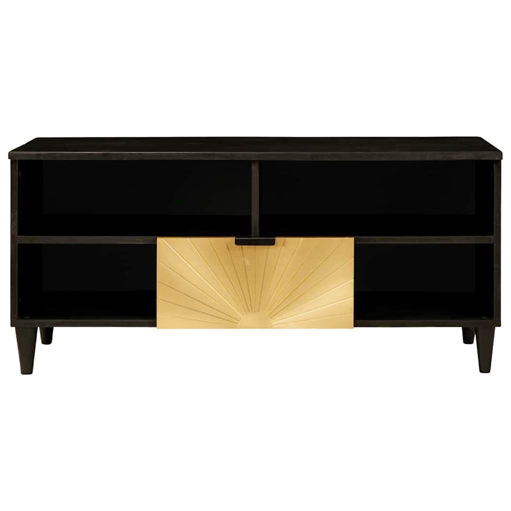 TV ormar Crna i zlatna 100 x 33 x 46 cm Konstruirano drvo